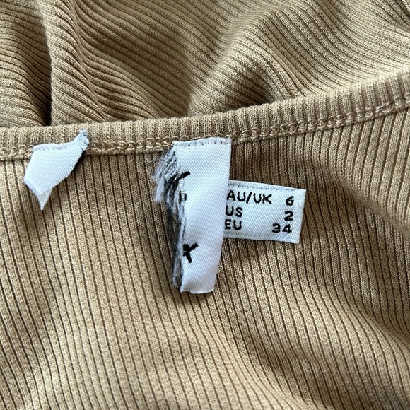 Princess Polly Orani Tan Long Sleeve Ribbed Cut Out Mini Dress - Picture 10 of 11